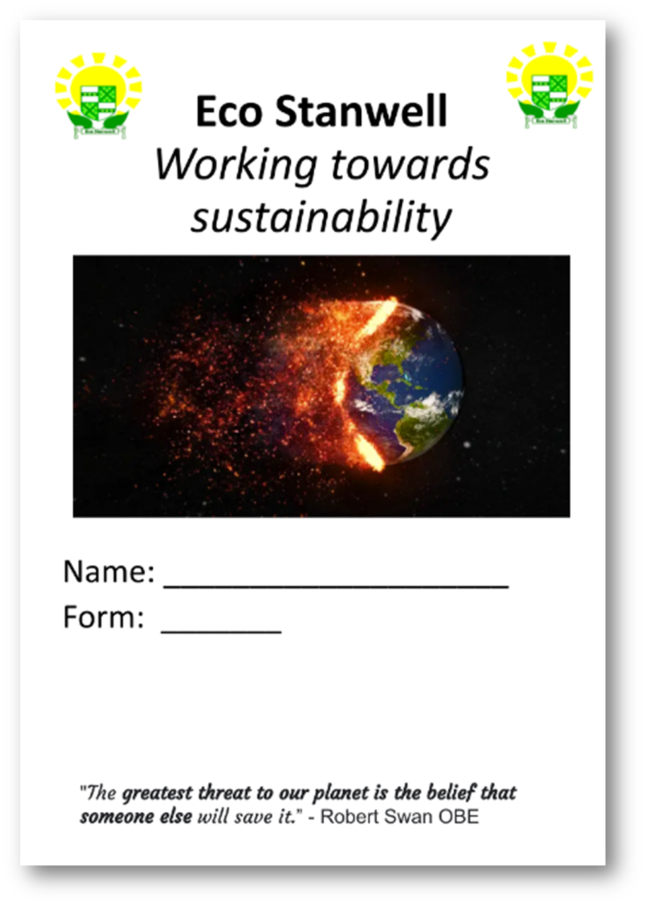 Eco Stanwell white document cover, with 'name' and 'form' fields.